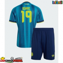 Camisa de Futebol Colômbia Rafael Santos Borre #19 Equipamento Secundário Infantil Mundo 2026 Manga Curta (+ Calças curtas)